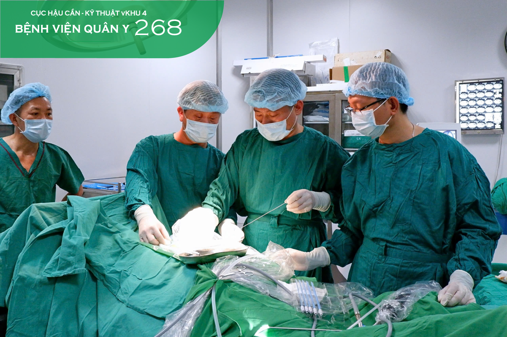 BỆNH VIỆN QUÂN Y 268 TÁN SỎI THẬN QUA DA CHO NHIỀU BỆNH NHÂN