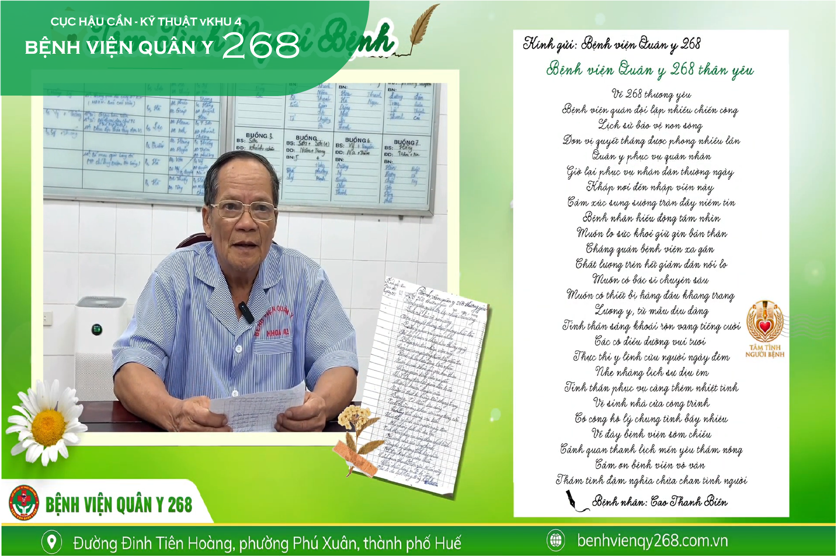 TÂM TÌNH NGƯỜI BỆNH – NHỮNG VẦN THƠ THAY LỜI TRI ÂN